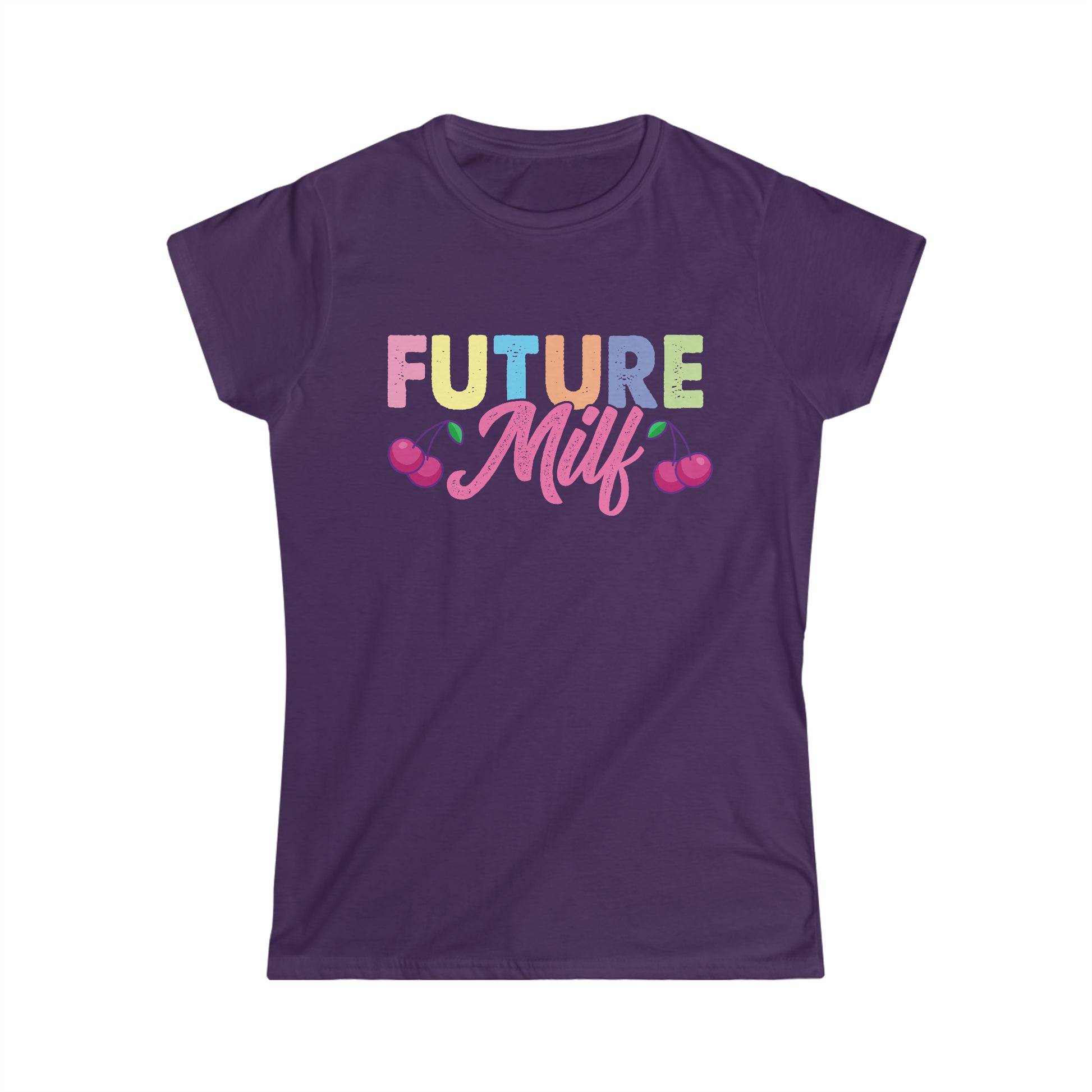 "Future MILF" Softstyle Tee cute with cherries multiple colors