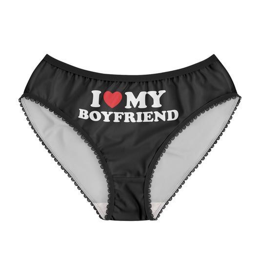 I Love My Boyfriend Women's Briefs (AOP)