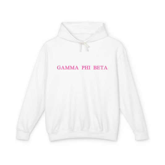 "Gamma Phi Beta" Lightweight Hooded Sweatshirt
