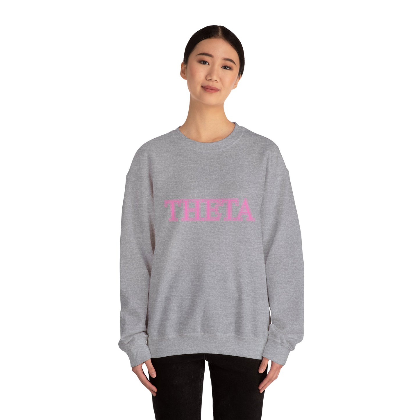 "Theta" Cute PINK Heavy Blend™ Crewneck Sweatshirt