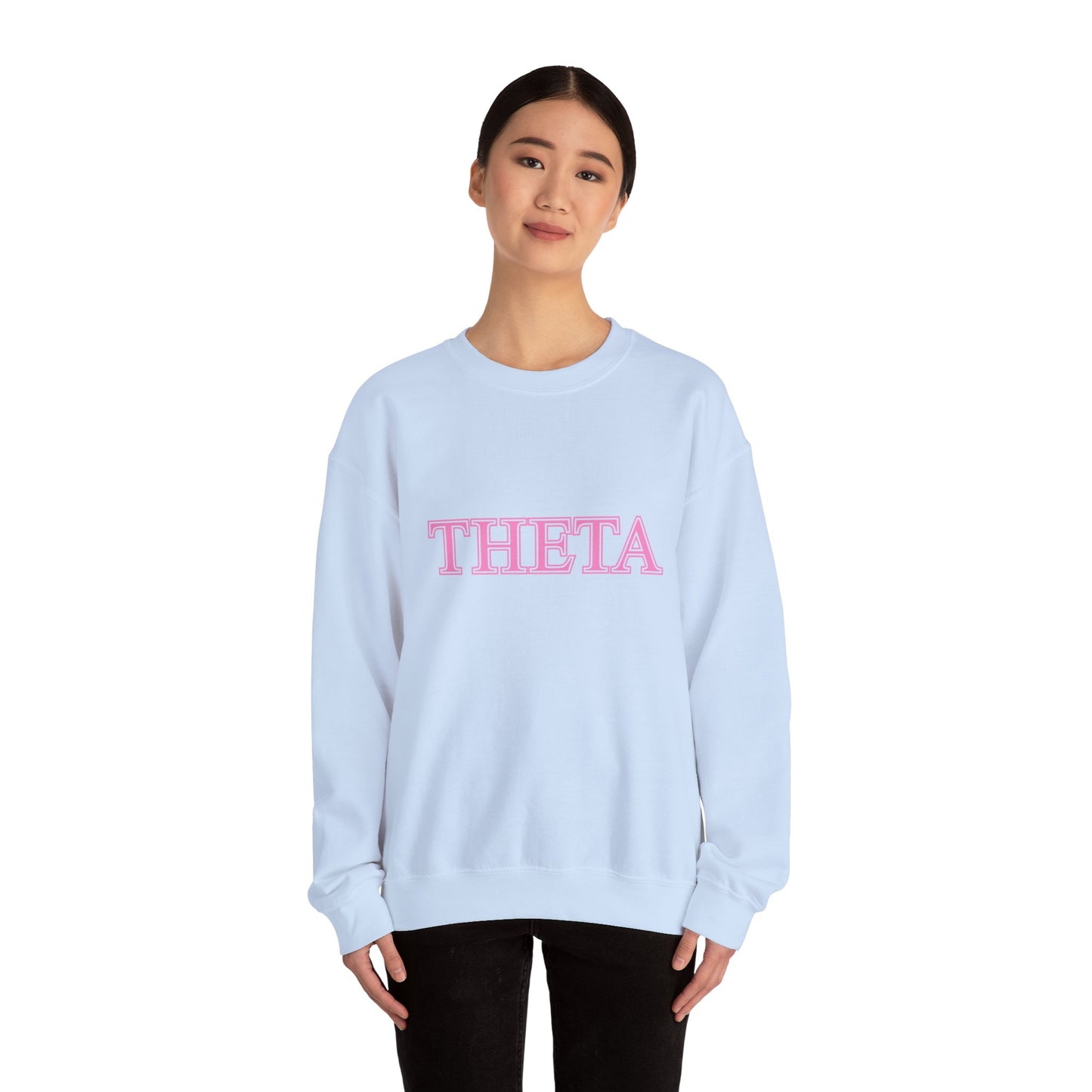 "Theta" Cute PINK Heavy Blend™ Crewneck Sweatshirt