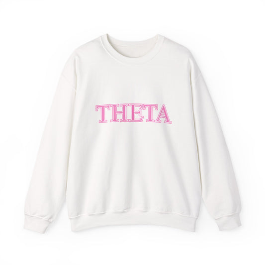 "Theta" Cute PINK Heavy Blend™ Crewneck Sweatshirt