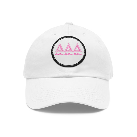 "Tri Delta" PINK Greek SCRIPT Sorority Hat