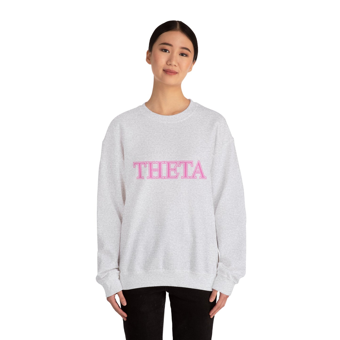 "Theta" Cute PINK Heavy Blend™ Crewneck Sweatshirt