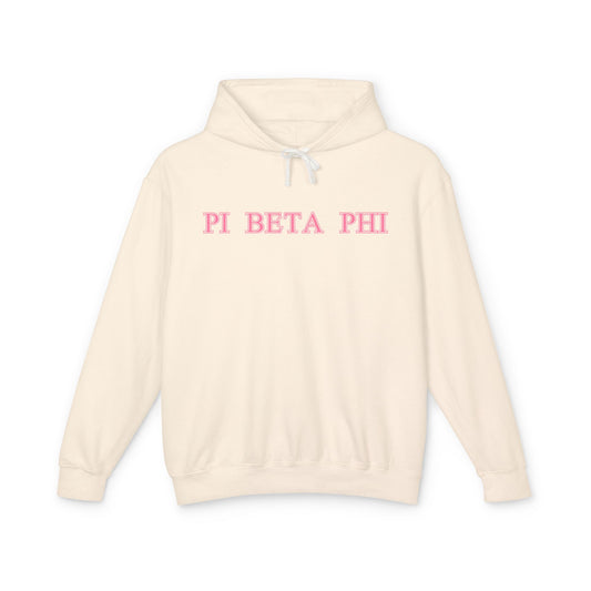 "Pi Phi" Lightweight Hooded Sweatshirt