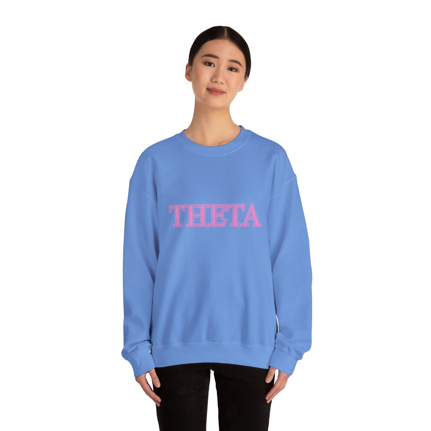 "Theta" Cute PINK Heavy Blend™ Crewneck Sweatshirt