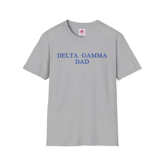 "Delta Gamma" DAD Sorority Girl Greek Script Colors Soft-style T-Shirt