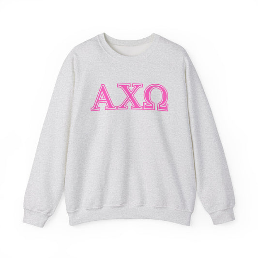 "Alpha Chi Omega" PINK Heavy Blend™ Crewneck Sweatshirt
