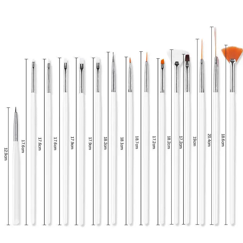 Professional Nail Brush Set multiple options of styles and sizes