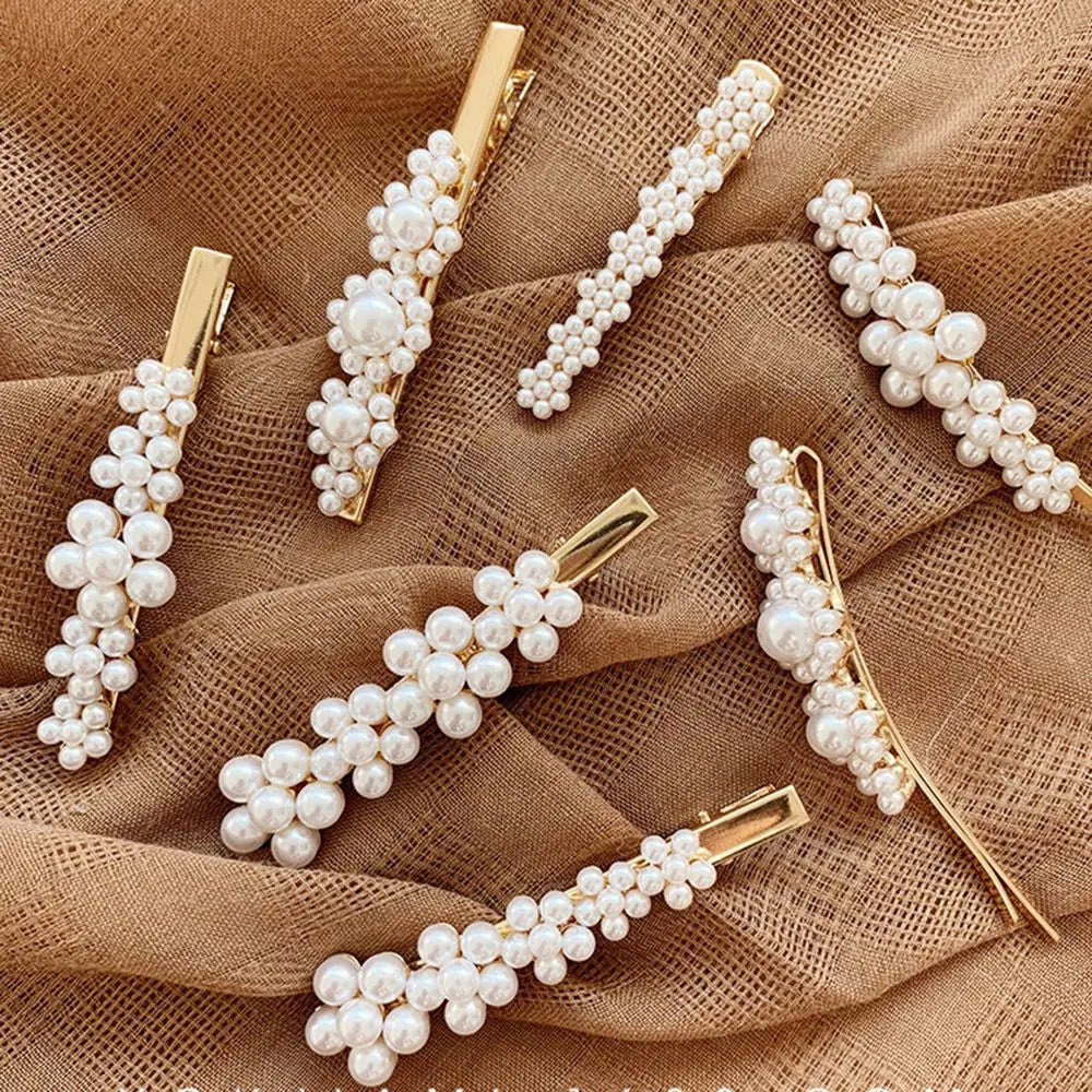 Glamorous Pearl Metal Hairclips multiple cute pearl designs