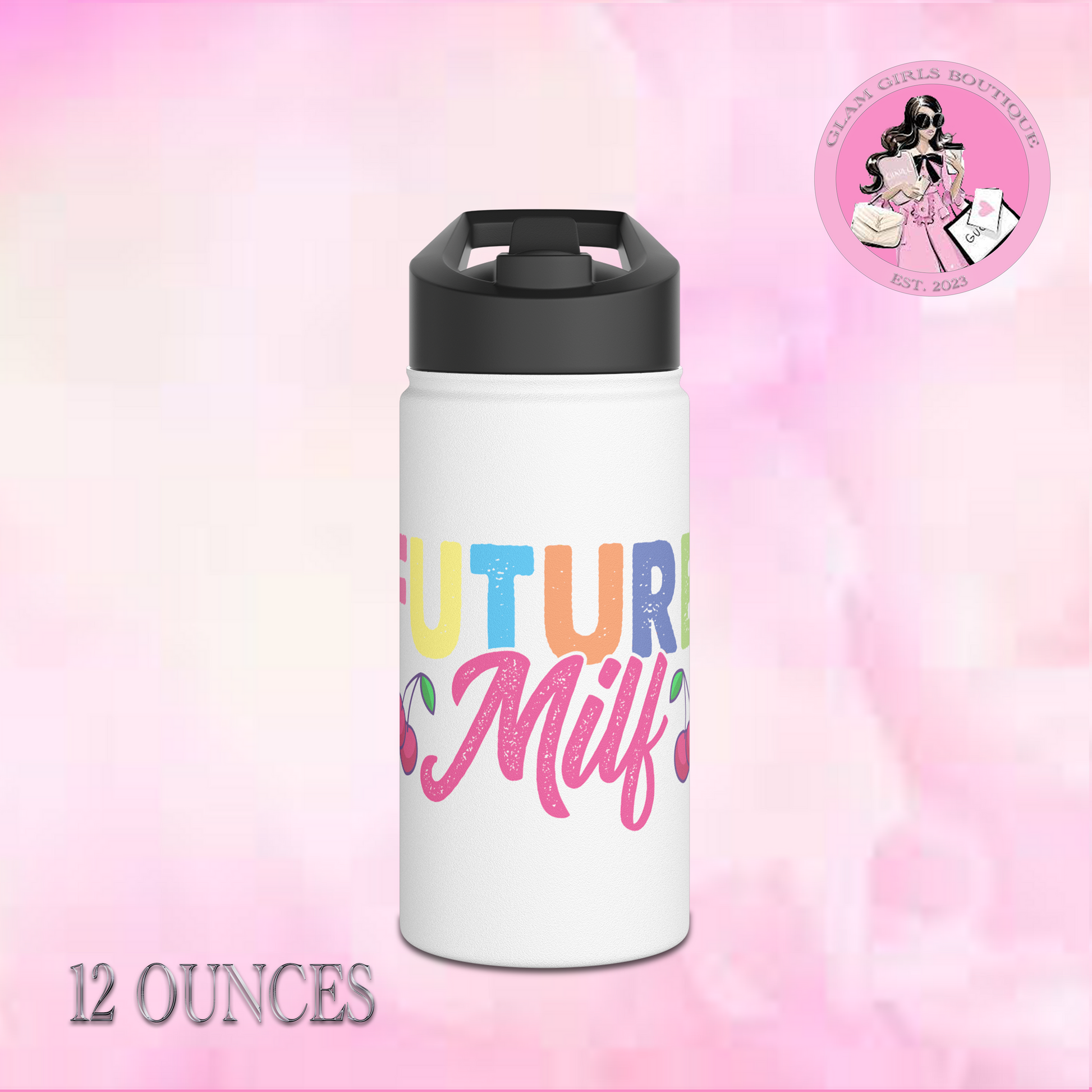  Future MILF Stainless Steel Water Bottle, the ultimate companion for style-conscious sippers like you. Available in three fab sizes (12oz, 18oz, 32oz)