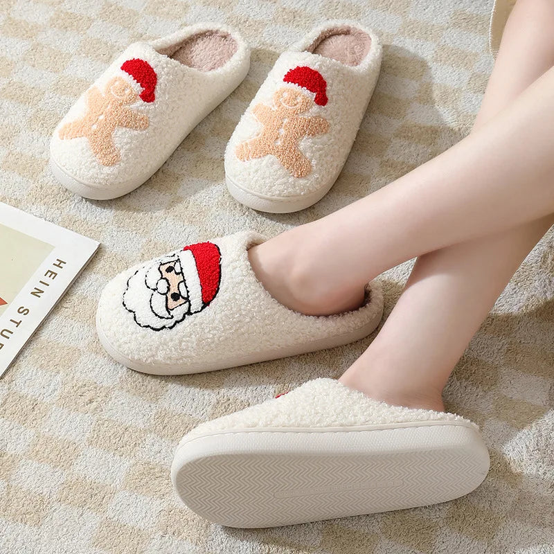 Plush Cozy Slippers Christmas Designs