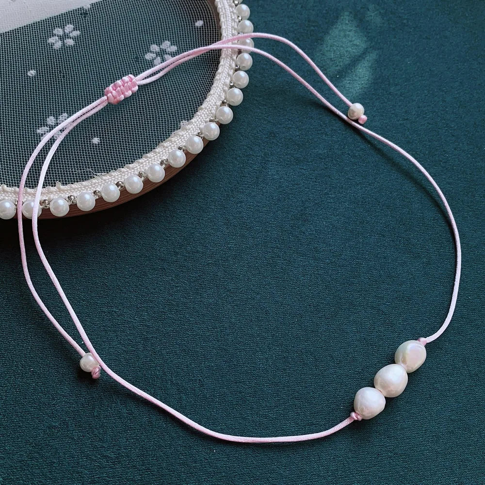 Elegant Freshwater Peal Choker Collar multiple colors 3 pearls on each necklace