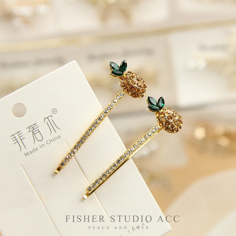 Gorgeous Golden Pineapple Hairpins