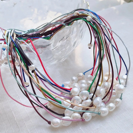 Elegant Freshwater Peal Choker Collar multiple colors 3 pearls on each necklace