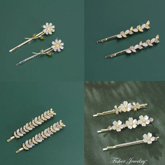 Fashion Flower Opal Pearl Hairpins