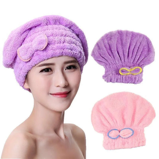 Microfiber Quick Drying Bath Bowknot Wrap Towel Cap