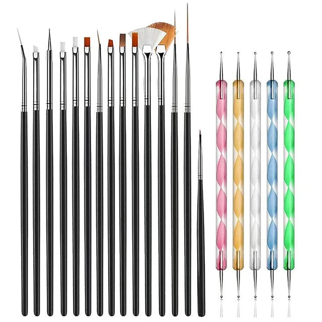 Professional Nail Brush Set multiple options of styles and sizes