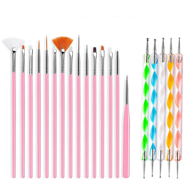 Professional Nail Brush Set multiple options of styles and sizes