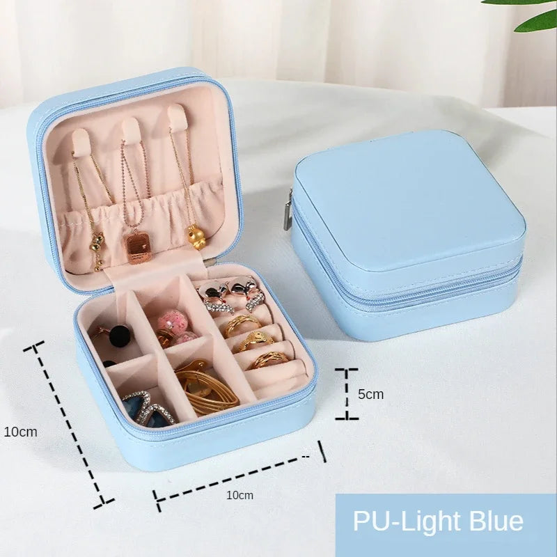 Jewelry Queen Organizer Display Travel Box Blue