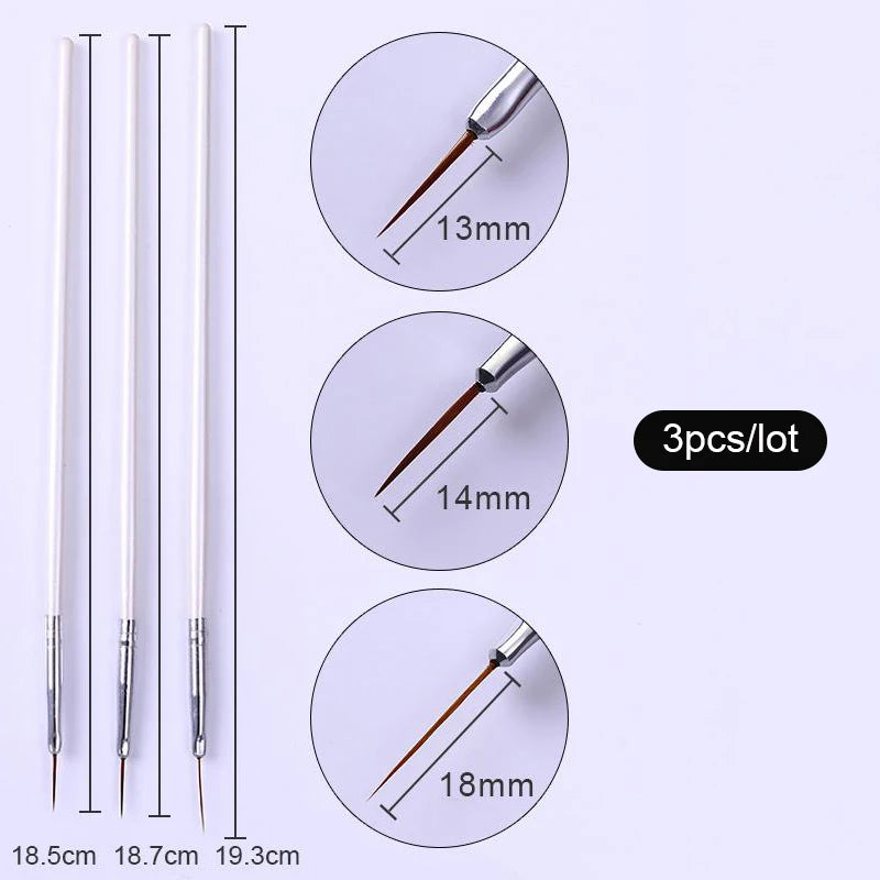 Professional Nail Brush Set multiple options of styles and sizes