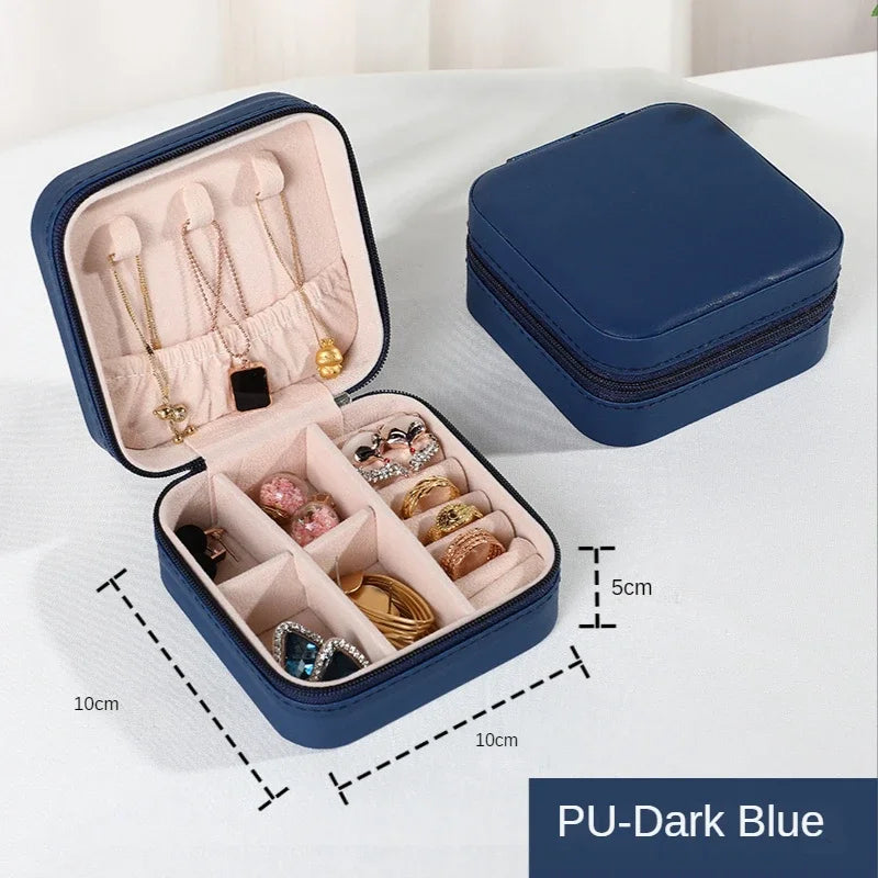 Jewelry Queen Organizer Display Travel Box Blue