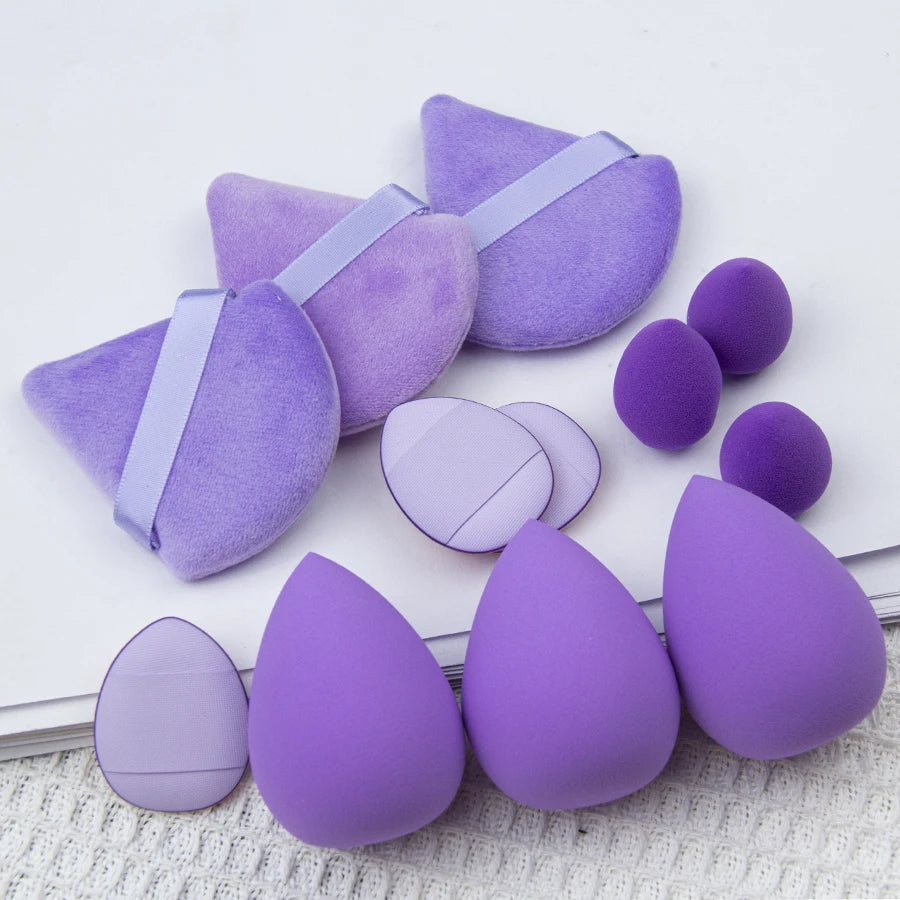 12pcs Makeup Puff Essential Set Purple Beauty blender Set