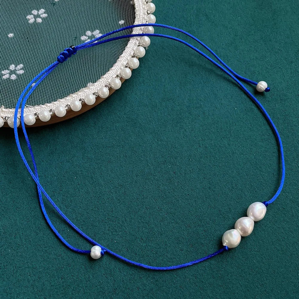 Elegant Freshwater Peal Choker Collar multiple colors 3 pearls on each necklace