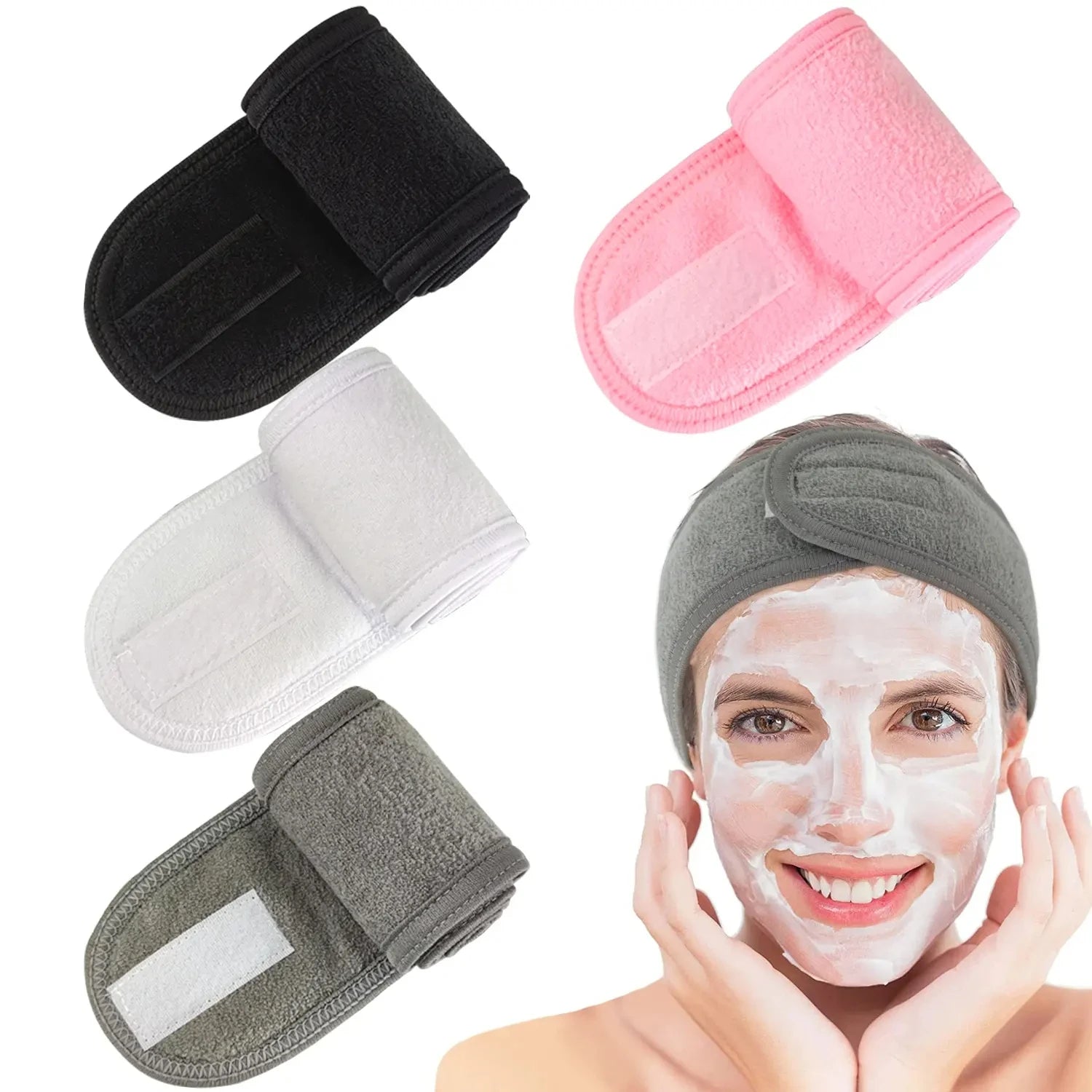 Versatile, Adjustable Hairband - Ideal for Yoga, Spa, Makeup, and Shower. Available in a variety of colors.