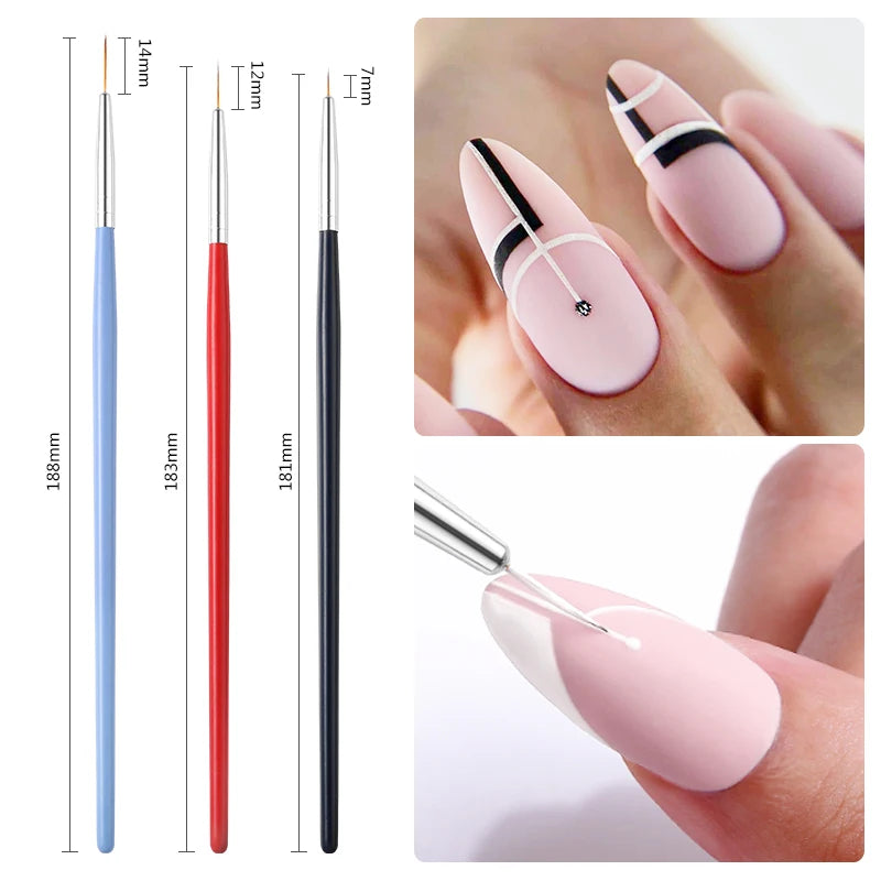 Professional Nail Brush Set multiple options of styles and sizes