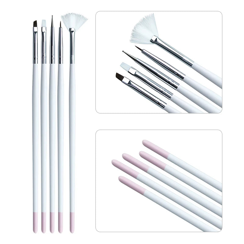 Professional Nail Brush Set multiple options of styles and sizes