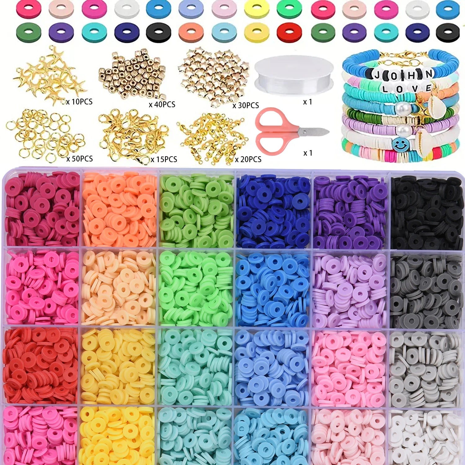 3600 pieces Friendship bracelet making kit in vibrant colors