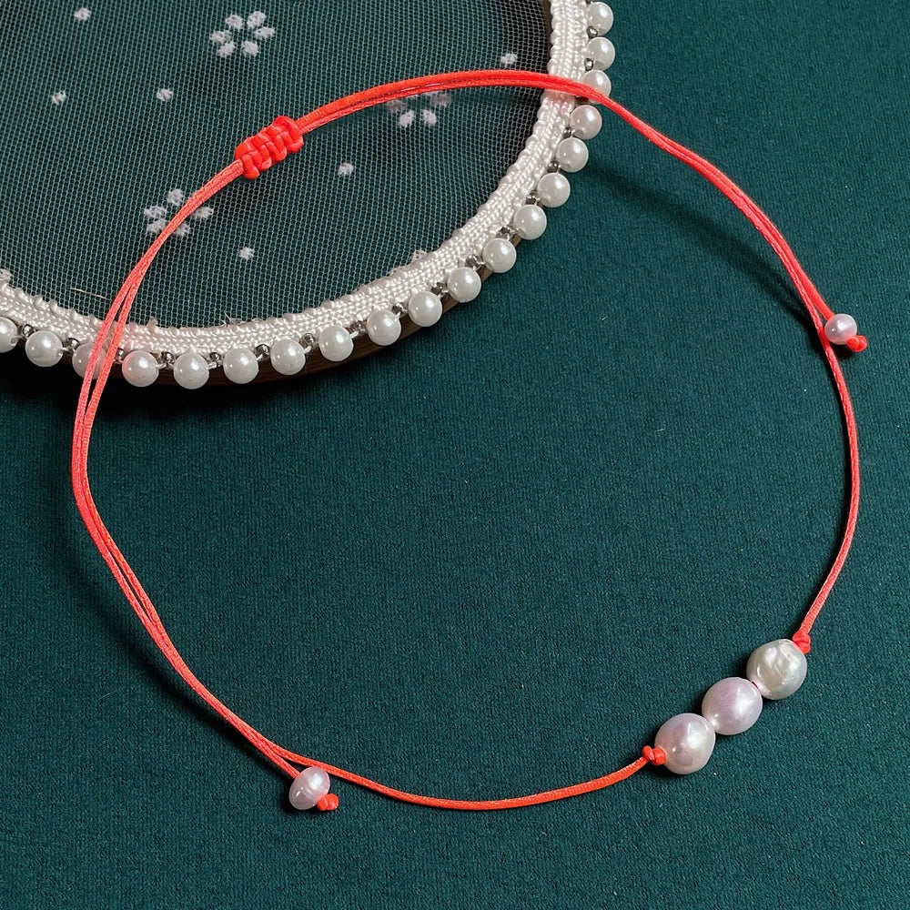 Elegant Freshwater Peal Choker Collar multiple colors 3 pearls on each necklace