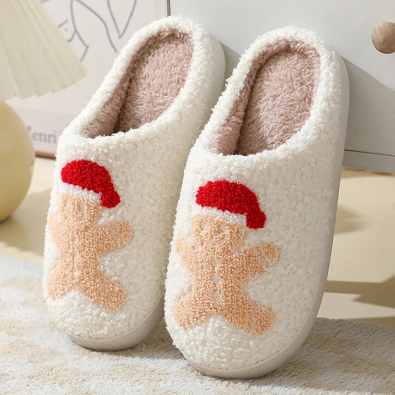 Plush Cozy Slippers Christmas Designs