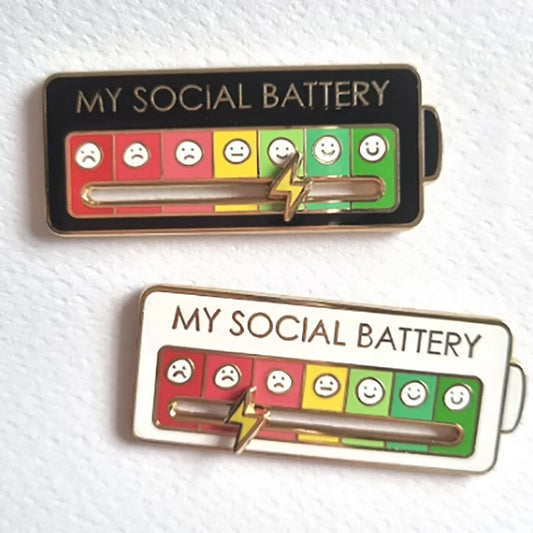  Social Emotions Pin Adjustable to show your mood from Sad to Happy