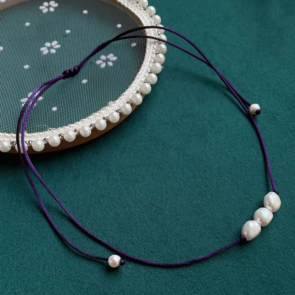 Elegant Freshwater Peal Choker Collar multiple colors 3 pearls on each necklace