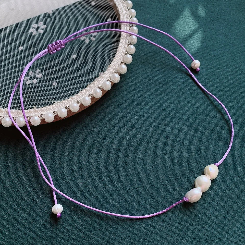 Elegant Freshwater Peal Choker Collar multiple colors 3 pearls on each necklace