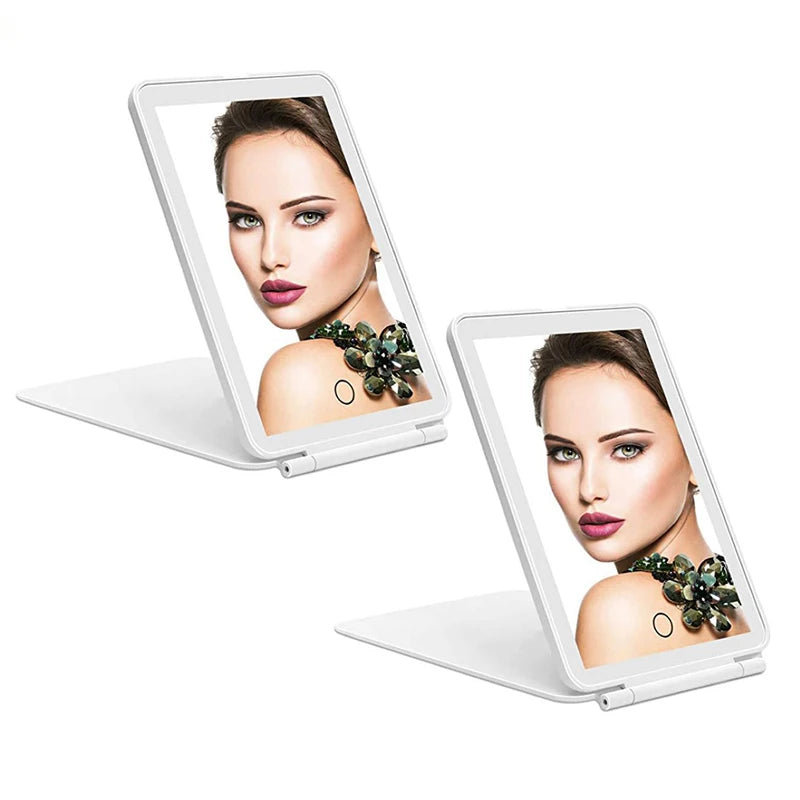 Portable LED Vanity Lamp Folding Cosmetic Mirror