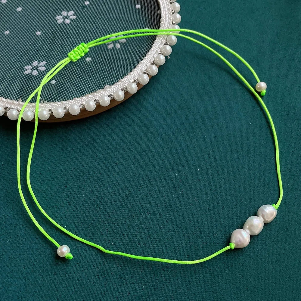 Elegant Freshwater Peal Choker Collar multiple colors 3 pearls on each necklace