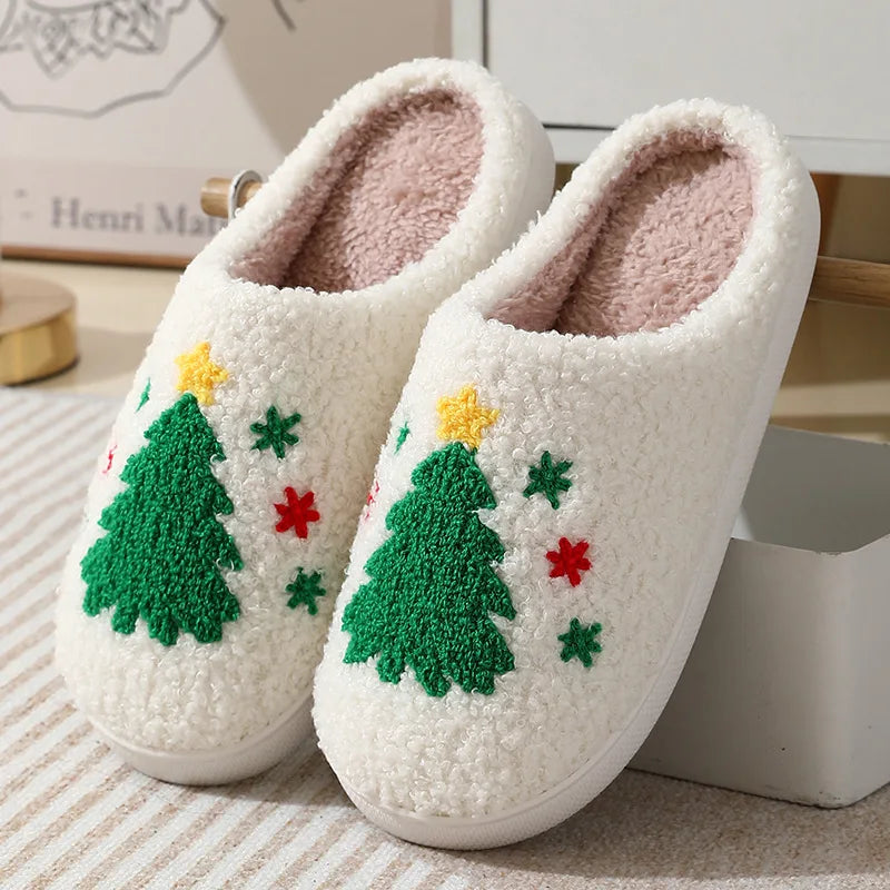 Plush Cozy Slippers Christmas Designs