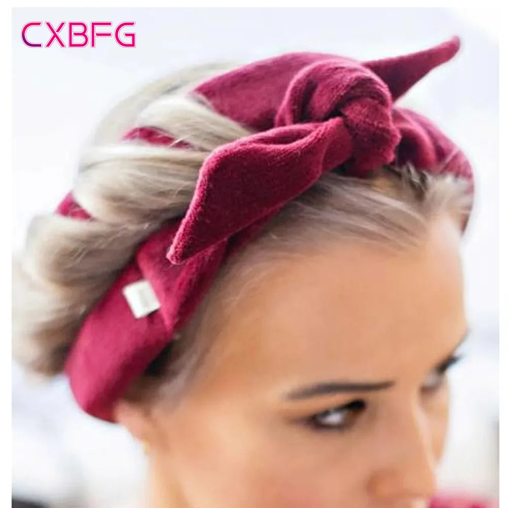 Heatless Curling Headband in black, pink, purple or red