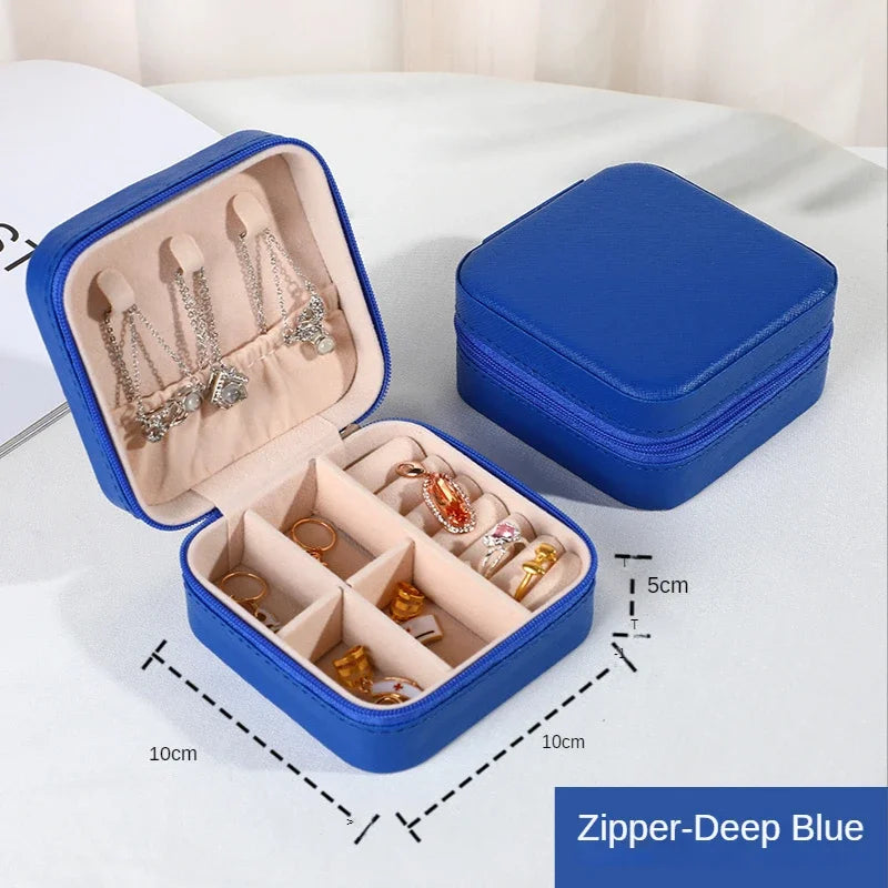 Jewelry Queen Organizer Display Travel Box Blue