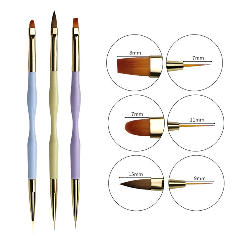 Professional Nail Brush Set multiple options of styles and sizes